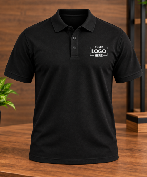 Custom polo shirt printing by Fabrica Printing featuring premium polo shirts with personalized company logos and professional branding for uniforms, corporate wear and promotional use.