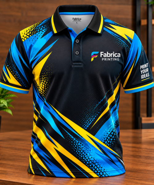 Custom sports shirts and sports Kits & Sports uniform printing by Fabrica Printing featuring fully customized sublimation jerseys for cricket, football and team sports with personalized logos, colors, player names and numbers.