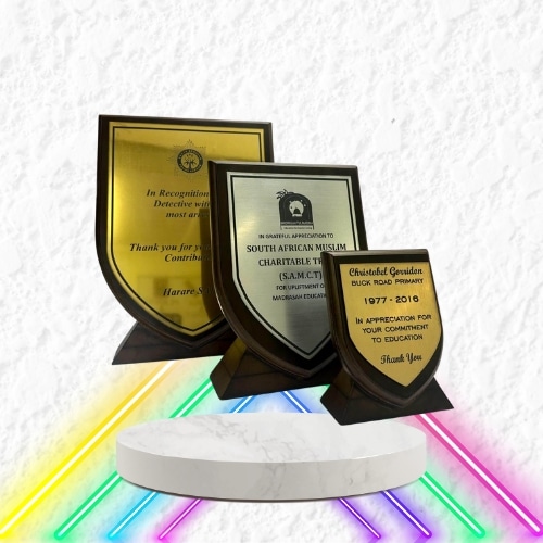 Shields and Awards printing and manufacturing