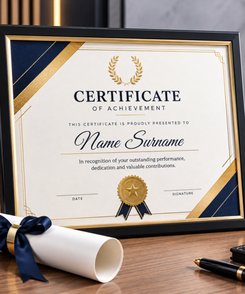 Custom certificate printing by Fabrica Printing featuring professionally designed achievement, appreciation, award and recognition certificates with premium-quality printing.